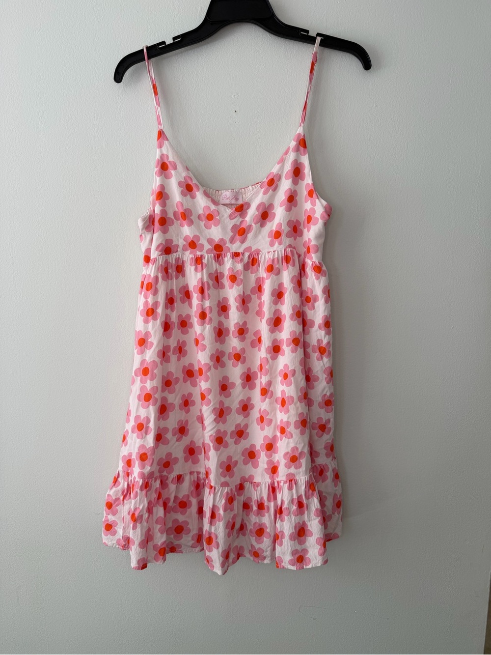 Pink Lily Pink and Orange Floral Spaghetti-Strap Dress